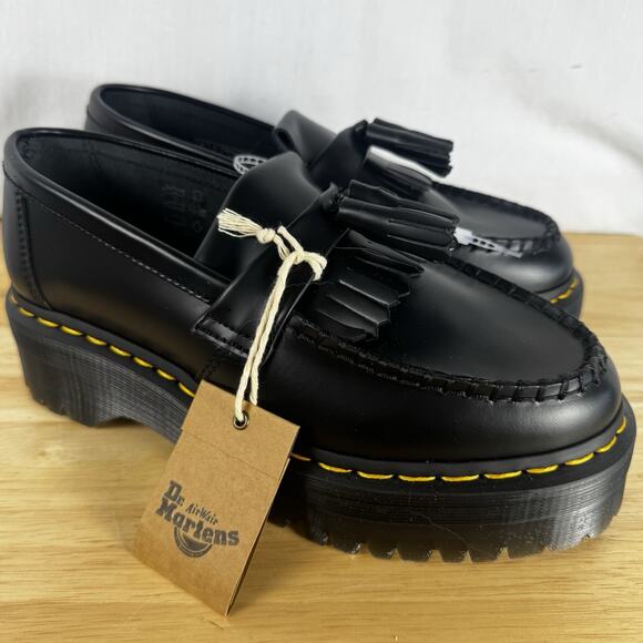 Dr Martens Adrian Quad Leather Platform Tassle Loafers Sz. US 7M 8W New/No Box - Picture 1 of 10
